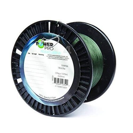 Power Pro Maxcuatro Spectra Ht Braided Fishing Line 100Lb 1500Yd Moss Green 33401001500E